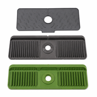 Tapis de protection anti-éclaboussures réutilisable en silicone pour robinet, à rainures ondulées, style bouton, antidérapant, pour évier et comptoir, attrape-eau