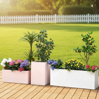 Jardinière rectangulaire grande et profonde pour balcon extérieur, légumes, design moderne et simple