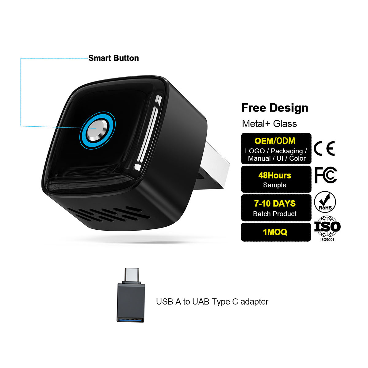 USB negro A + USB C