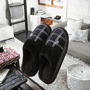 Chaussons d'hiver pour hommes extra-larges en stock, antidérapants, chauds, à semelle épaisse en fourrure, semelle extérieure en TPR, tailles 45-48, doux - Product Image 3