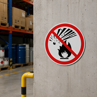 Panneau d'avertissement métallique en aluminium résistant aux intempéries, panneau de sécurité en métal, signalisation ronde anti-rouille pour les zones de stockage de produits chimiques