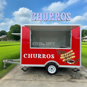 Chariot mobile de vente de nourriture rapide, traiteur de rue, remorquable, en fibre de verre et acier inoxydable, pour churros, bonbons, desserts, glaces, pâtisseries et hot-dogs - Product Image 2