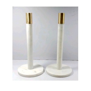 Supports de bougies modernes en argent pour mariage, décorations de table, chandeliers en métal, centres de table faits à la main, logo personnalisable - Product Image 1