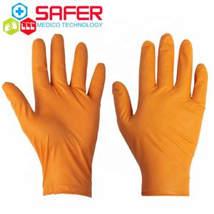 Gants jetables en nitrile orange vente en gros examen de sécurité dentaire léger imperméable et confortable - Product Image 4