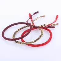 Bracelet en corde tressée à la main, bijou ethnique rouge, bracelet de naissance signe du zodiaque