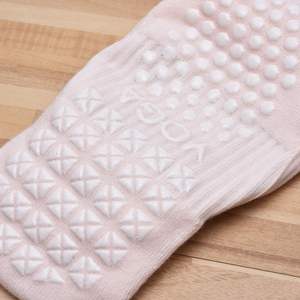 Calcetines de yoga con parte inferior de toalla para mujer, algodón peinado con cordones, deportes de Fitness, Pilates antideslizante especial - Product Image 4