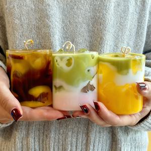 Velas Aromáticas de Cera de Gelatina Redondas de Colores al por Mayor DKB para Decoración del Hogar, Fiestas y Días Festivos - Product Image 1