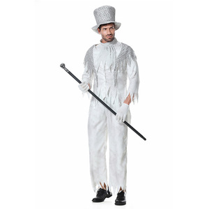 Disfraz de mago para hombre, conjunto completo de sombrero, pantalones y guantes blancos para actuaciones en escenario, cosplay, fiestas de adultos, Halloween, disfraces elegantes - Product Image 1