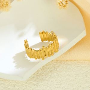 Wholesale New Gold Plated Stainless Steel Simple Geometric Irregular Shaped Finger <b>Rings</b> for <b>Couple</b> Women Men Jewelry - Product Image 2