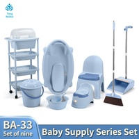Teng Beibei Ensemble de bain pour bébé avec siège d'apprentissage de la propreté, rangement pour biberons et chaise haute pour enfants, en matériau PP, Modèle HH-01