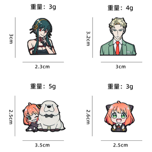 4 Nuevos Diseños de Alta Calidad, Pin Metálico de Anime Spy Family <span class=keywords><strong>Anya</strong></span> Yor Loid, Decoración para Mochila - Product Image 4
