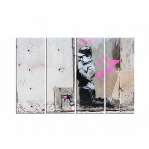 Urban Graffiti Art Deco Panel <b>Canvas</b> Set of 4 Modern Street <b>Wall</b> Hanging Decor Prints - Product Image 2