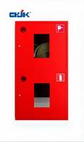 Armoire verticale en acier doux pour enrouleur de tuyau d'incendie avec double porte haut-bas, coffre de rangement durable pour hydrant d'incendie