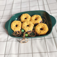 Haakwerk fruit sleutelhanger perzik citroen kiwi Pasen amigurumi tas accessoires handgemaakt haakwerk donut sleutelhanger