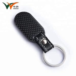 Vente en gros d'usine, porte-clés en cuir personnalisé, porte-clés en métal PU, fibre de carbone pour hommes - Product Image 4