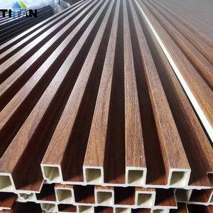 Panel <span class=keywords><strong>de</strong></span> TV <span class=keywords><strong>de</strong></span> Madera con Revestimiento <span class=keywords><strong>de</strong></span> PVC WPC, Panel <span class=keywords><strong>de</strong></span> Pared Acanalado para Interiores - Product Image 3