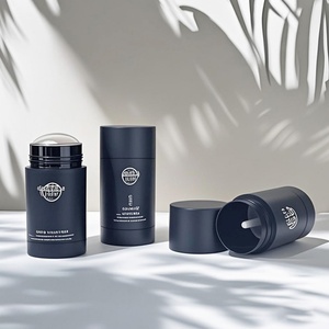50ml 75ml Custom Empty <b>Biodegradable</b> Matte Black Twist up Deodorant Stick Antiperspirant Round Tube Container - Product Image 3