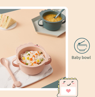 Kit de boîte à lunch pour bébé dinosaure, plateau alimentaire en paille de blé, bol et tasse pour bébé, 3 compartiments, vaisselle pour enfants, boîte à lunch bento
