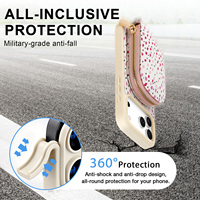 Étui de téléphone personnalisé pour iPhone 13 en cuir microfibre, personnalisable, luxueux, avec fermeture magnétique et design floral imprimé UV