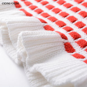 Gilet sans manches jacquard personnalisé pour femme, style streetwear, bordure frisée, motif écossais, tricoté, décontracté printemps, anti-rétrécissement - Product Image 4