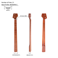 Manche de guitare basse de précision 4 cordes Witweet PBRM3051821M en érable torréfié avec dos en palissandre, rayon de 12 pouces, 18 mm de profondeur, 21 frettes