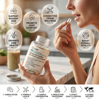 Capsules de collagène multi-sources hydrolysées (bovin et marin) pour l'éclat de la peau et la force articulaire quotidienne, personnalisables à faible MOQ, les plus vendues