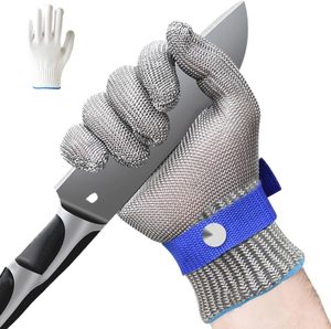 Gants de cuisine anti-coupure A9 en maille d'acier inoxydable, gants de sécurité en métal pour couper la viande, la mandoline et décortiquer les huîtres - Product Image 3