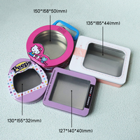 Boîte en étain rectangulaire vide personnalisée avec fenêtre en PVC transparente, boîte en métal, boîte en fer, boîte en tôle, boîte cadeau
