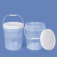 Seau en plastique transparent recyclable de qualité alimentaire avec couvercle à vis, empilable, pour le stockage de fruits et de produits solides, personnalisable de 1L à 25L