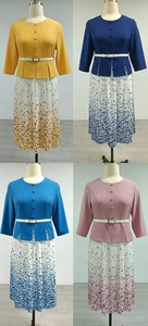 เดรสจีบสีสันสดใสคุณภาพดีไซส์ 5XL สำหรับผู้หญิงแอฟริกัน  ชุดเดรสยาวทรงหรูหราสำหรับใส่ไปโบสถ์ ไซส์พลัส - Product Image 6