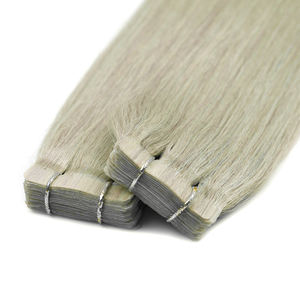 K.S <b>WIGS</b> Undetectable & Breezy 100% Remy Human Hair Light-weight Effortless Style for Work and Daily Wear <b>Grey</b> Tape-In Hair - Product Image 2