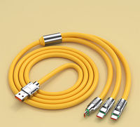 Kabel pengisi daya Multi, untuk USB OEM Label pribadi 120W 3 in 1 untuk iPhone PVC jaket konduktor tembaga murni ramah lingkungan