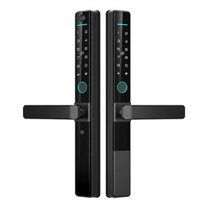 Serrure de porte intelligente extérieure étanche IP65, double lecteur biométrique, profil mince, cadre en alliage d'aluminium, contrôlée par application - Product Image 1