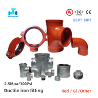 Raccords de tuyauterie en fonte ductile pour pompes à incendie/systèmes d'arrosage, coudes rainurés et tés rigides FM UL pour sprinklers d'incendie