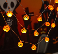 Guirlande lumineuse LED citrouille d'Halloween, intensité réglable, étanche IP65, en plastique, pour décorations de Pâques, centres commerciaux et bars KTV