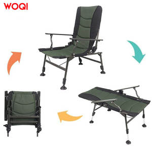 Chaise pliante d'extérieur Woqi en aluminium réglable pour le camping et la pêche, vert olive, hauteur 80 cm, portable et légère - Product Image 3
