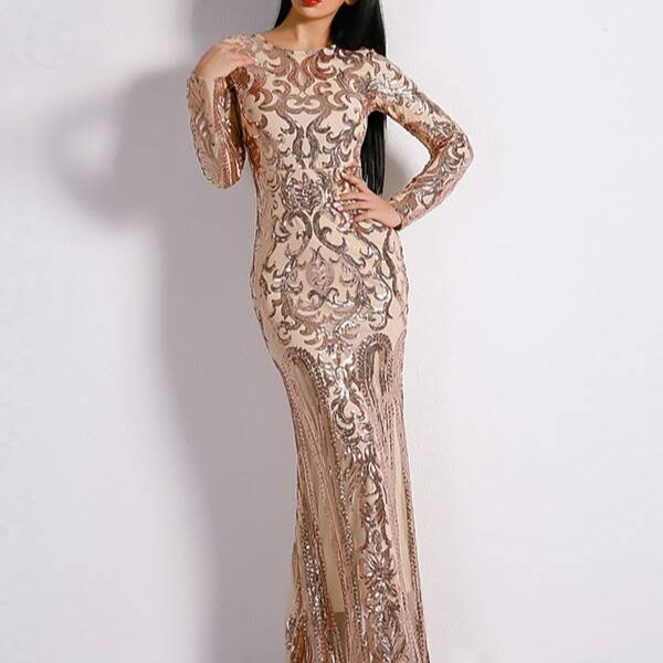 Maxi Sequin Bodycon Prom Women Evening Dresses 