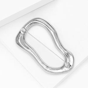 Ins Hot Selling Gold Plated Smooth Irregular Hoop <b>Brooch</b> Dual-Use <b>Pin</b> Alloy European American Style Wedding Fashion Jewelry for - Product Image 6