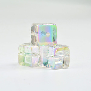 100pcsg/túi 12mm Acrylic Pha lê đá khối thẳng lỗ vuông hạt DIY hạt vòng đeo tay vòng cổ trang sức làm phụ kiện - Product Image 3