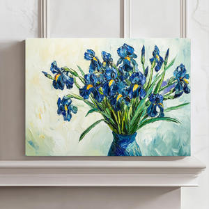 Impasto <span class=keywords><strong>Iris</strong></span> Bouquet Canvas Wall Art - <span class=keywords><strong>Van</strong></span> <span class=keywords><strong>Gogh</strong></span> Style Floral Canvas Print Wall Art para decoración de sala de estar y dormitorio - Product Image 2