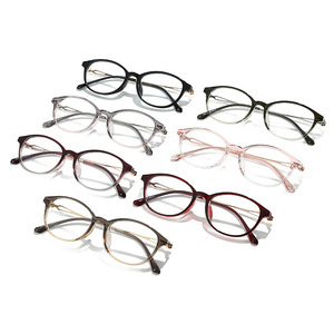 Gafas de lectura TR de metal para mujer 6015, color gris, forma ovalada, elegantes, ligeras, lentes transparentes - Product Image 5