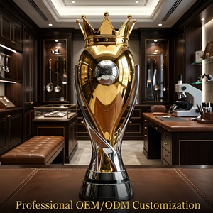 Trofeo de Fútbol Personalizado de Metal con Corona, <span class=keywords><strong>Copa</strong></span> de Premio Única con Temática de <span class=keywords><strong>Rey</strong></span> <span class=keywords><strong>del</strong></span> Juego para Campeonato - Product Image 2