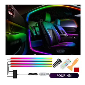 RGB xe khung cửa môi trường xung quanh ánh sáng Cửa sổ dẫn bầu không khí ánh sáng sửa đổi Streamer tưởng tượng màu không dây vô hình hệ thống dây điện xe miễn phí - Product Image 5