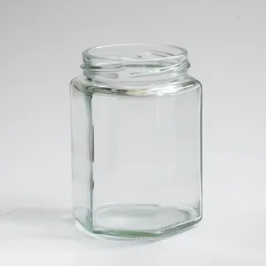 Hexagonal Glass Honey Jars Mason Jars With Lid Glass Honey Pot Food Storage Glass Jars