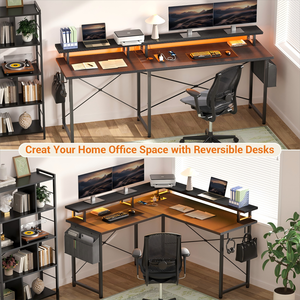 Scrivania Angolare da Gaming Moderna con Mensole Portaoggetti Scrivania da Ufficio con Superficie in MDF Mobili per Camera da Letto Uso Domestico - Product Image 4