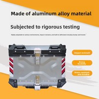 Top case moto en aluminium X-Embossed 45L, étanche, avec base à dégagement rapide, anti-collision, pour moto et scooter