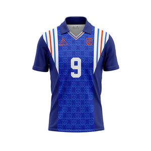 ชุดฟุตบอลแบบเรโทรทรงสลิมฟิต แห้งเร็ว ผลิตจากโพลีเอสเตอร์ ชุดแข่งฟุตบอลครบชุด - Product Image 1