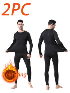 Almacén de EE. UU., paquete de 2, ropa interior térmica funcional, transpirable, de secado rápido, capa Base cálida, conjunto para clima frío para hombre - Product Image 6