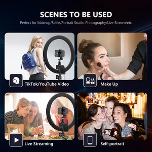 Para <span class=keywords><strong>Neewer</strong></span> Advanced, <span class=keywords><strong>Aro</strong></span> <span class=keywords><strong>de</strong></span> <span class=keywords><strong>Luz</strong></span> <span class=keywords><strong>de</strong></span> 18 Pulgadas con Control Táctil, Pantalla LED LCD, Control Remoto, Trípode para Video, Material Plástico Resistente - Product Image 5