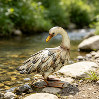 Statue de canard moderne résistante aux intempéries, sculpture de jardin, art métallique d'extérieur pour patio, ornement de pelouse
